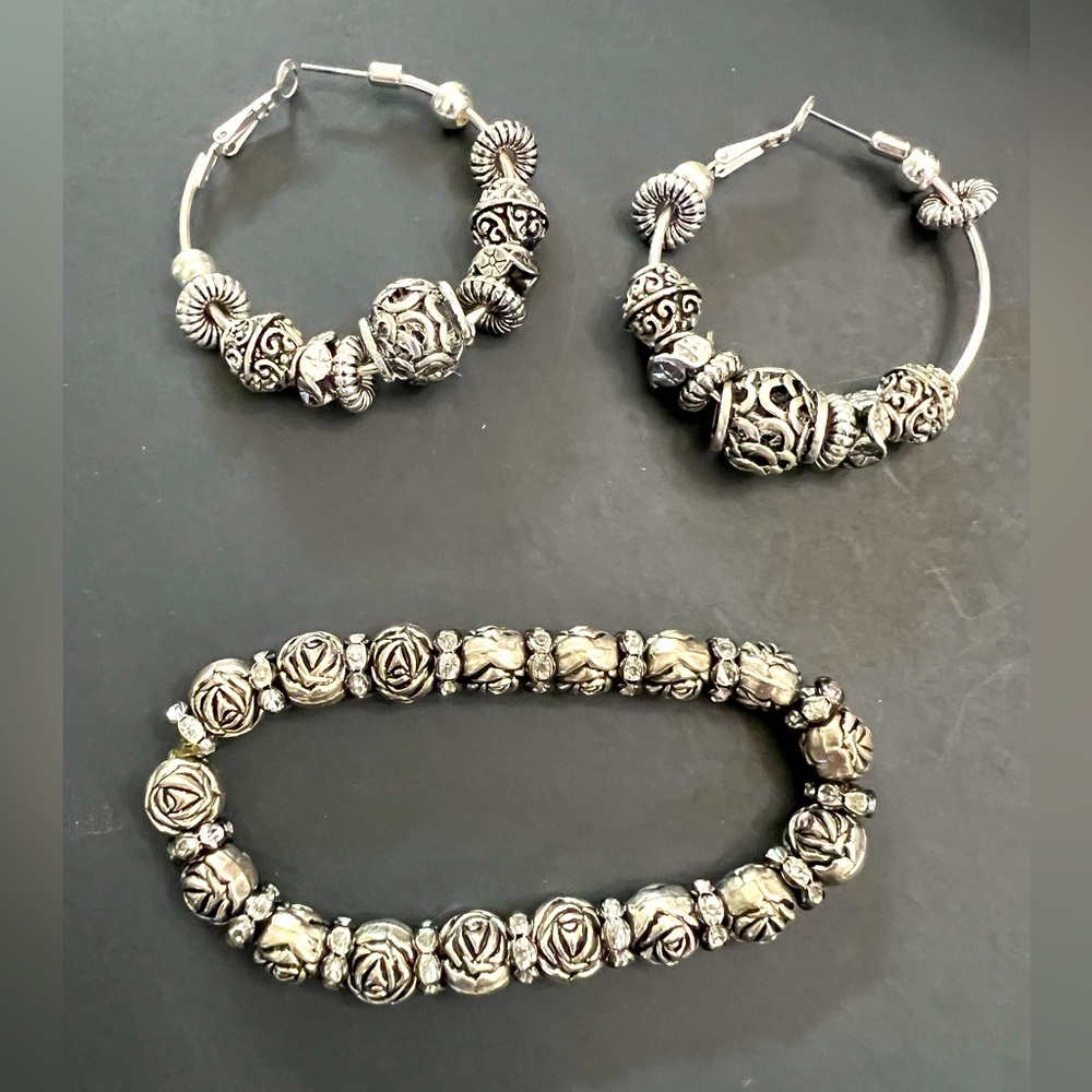 Bohemian style charm Bracelet and Earrings